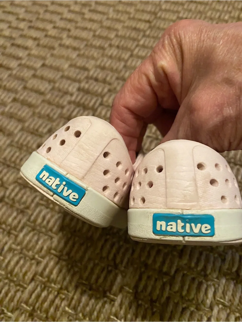 Native Infant Water Shoes in Light Pink with White Toe